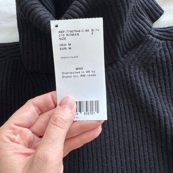MNG Mango Ribbed Black Turtleneck Sweater Women’s Size M- NWT - Picture 2 of 4